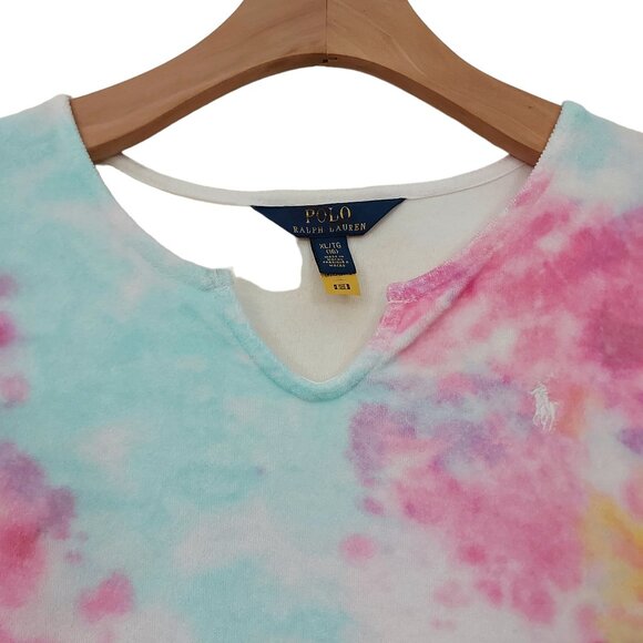 Polo Ralph Lauren Terry Cloth Cover Up Dress Girls XL/16 Tie-Dye Multicolor - Picture 2 of 11
